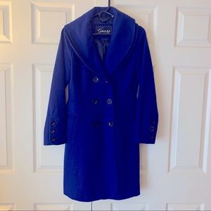 GUESS Cobalt Blue Wool Coat